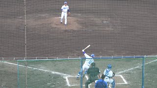 最終イニングに入り変化球を増やした柳、田中幹也から三振を奪う！ (2023/02/15)