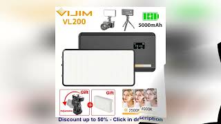 VIJIM Ulanzi VL200 Led Video Light With Soft Diffuser 360Ball Head 5000mAh 2500-9000k Fill Panel