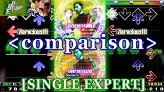 【DDR EXT】 PARANOIA survivor / survivor MAX [EXPERT] 譜面比較 Comparison