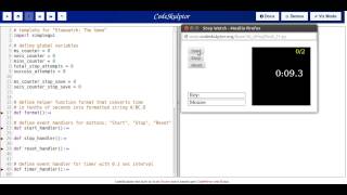 Stopwatch demo on CodeSkulptor