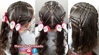 Penteado Infantil Com Ligas, Tranças E Maria Chiquinha