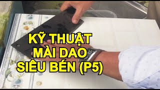 Mẹo mài dao chặt xương siêu bén cắt được giấy bằng đá mài thường, gạch ống và gạch ốp tường