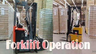 How to operate a forklift.|Forklift and forklift clamp.