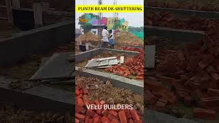 பிளின்த் பீம் சென்ட்ரிங் பிரித்தல்.| Plinth Beam De-shutering work| #shorts #concrete #velubuilders