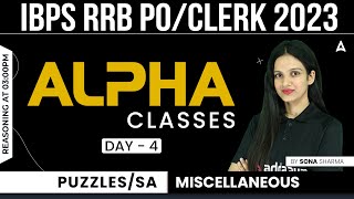 IBPS RRB PO & CLERK 2023 l Reasoning by Sona Sharma | Puzzle/ Seating Arrangement Day 4