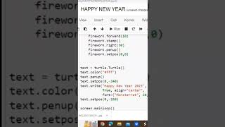 Happy New Year 2023 using Python code #python #coding #python3 #viralshorts #shorts #code #viral