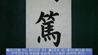 書道 王羲之 楷書 千字文19 篤初誠美 ~籍甚無竟  왕희지 해서 천자문 서예 붓글씨 書法