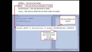 Pyomo for MCNFP Shortest Path Problem - Sets Parameters Data File (Part 1)
