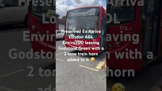 Preserved Ex Arriva London ADL Enviro200 leaving Godstone green with a nice train horn added it