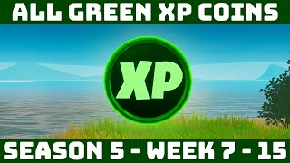 ALL 40 GREEN XP COINS (WEEK 7-15)! All Coin Locations + Map [Fortnite Season 5]