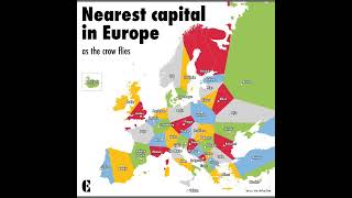 Nearest capital city to you (in Europe)? #map #europe #countries #capital #cities #youtubeshorts