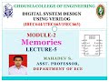 Digital System Design Using Verilog Module-2 Memories Lecture-5, by Mahadev S.