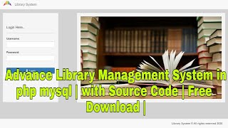 Advance Library Management System in php mysql | with Source Code | Free Download |