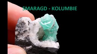 Smaragd a kalcit na hornině #smaragd #emerald