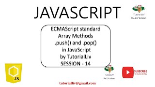 Lecture 6.14: Javascript ES6 Array | push() | pop() | Array in Javascript | ECMAScript2015 Tutorial