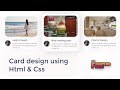 Card UI design with hovering effects in html & css | step by step