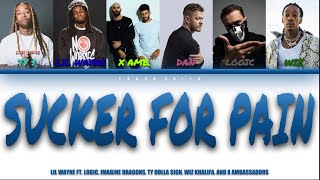 Lil Wayne - Sucker for Pain ft. Ty $, Imagine dragons, Logic, Wiz, X. Amb. (Colour-coded Lyrics)
