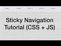 Sticky Navigation Tutorial (Fixed Position CSS + JavaScript / jQuery)