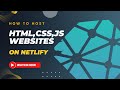 How to host HTML, CSS, JS front end websites on Netlify #hosting #netlify #technology #webdesign