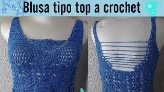 BLUSA TIPO TOP A CROCHET. | Labores Angélika |