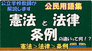 憲法と法律、条令の違いって何？【公民用語集】