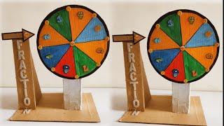 Working model of maths fraction | fraction rotating wheel project | Easy Fraction working model.