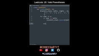 Leetcode 20. Valid Parentheses in Python | Python Leetcode | Python Coding Tutorial | Python ASMR
