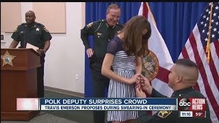 Polk deputy proposes during swearing-in ceremony