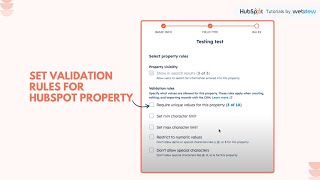 How to Set validation rules for HubSpot property