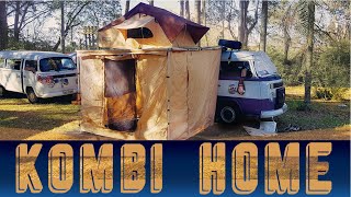 KOMBI HOME COM BARRACA DE TETO E TOLDO AUTOMOTIVO | Blue Camping