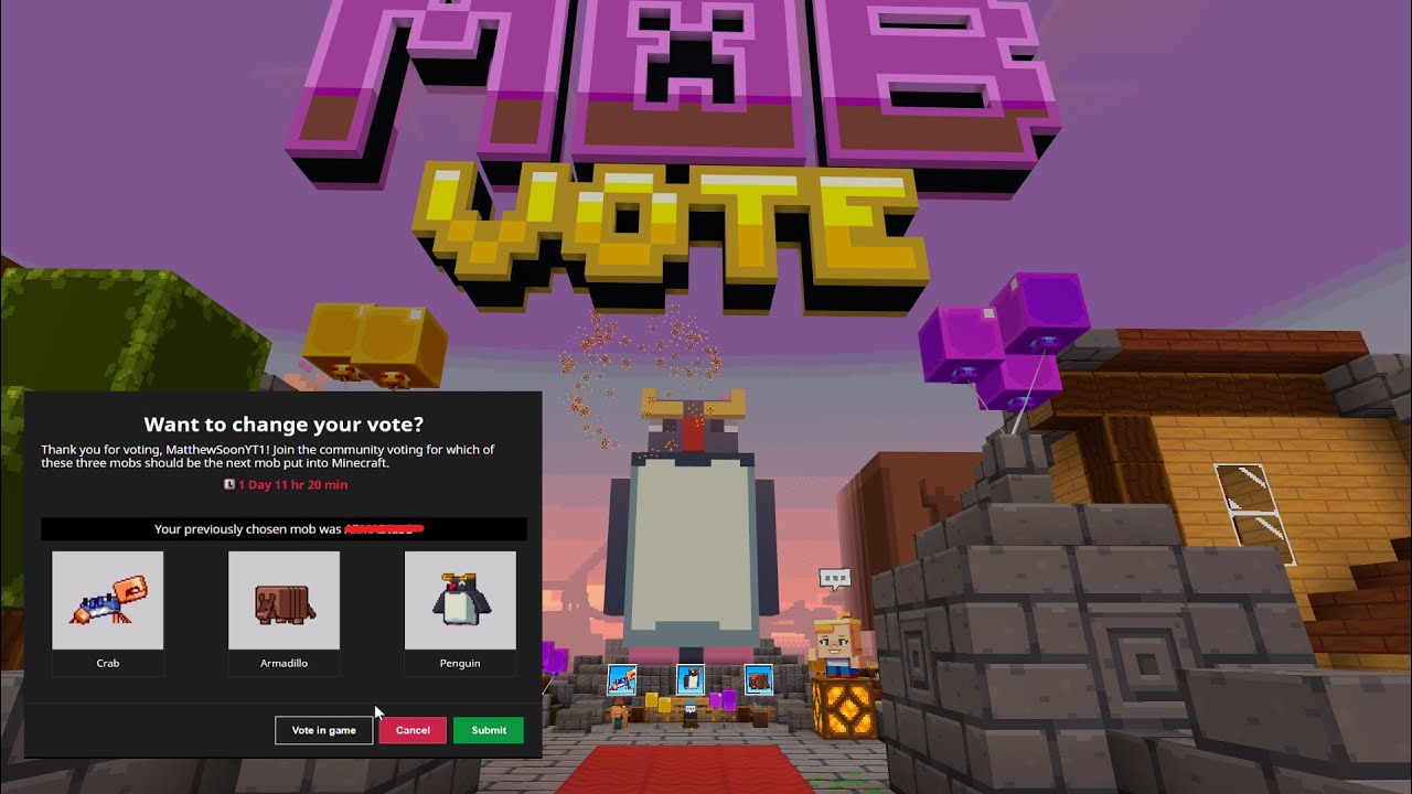 Checking Out The Minecraft Mob Vote Server And Voting | Minecraft Mob ...