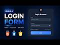 Responsive Login Form Using HTML CSS & JavaScript
