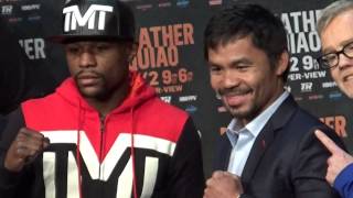 floyd mayweather vs manny pacquiao faceoff - EsNews boxing