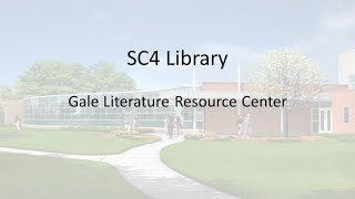SC4 Library Gale Literature Resource Center