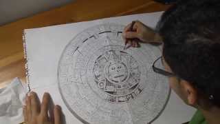 Aztec Calendar Drawing Time Lapse
