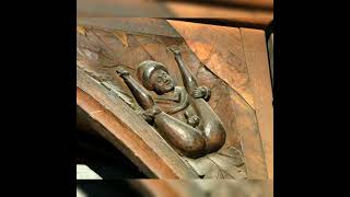 800 years ago at All Saints Church in Hereford, England,a skillful carpenter carved this gentlema...