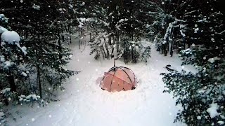 Hot Tent Winter Camping | Buried in Deep Snow in the backcountry