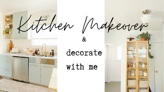 RENTER FRIENDLY KITCHEN MAKEOVER | redo my kitchen and decorate with me!