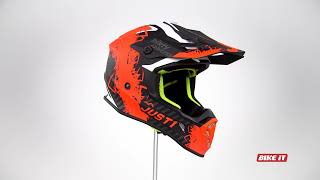 Just1 J38 MX Helmet Mask Fluro Orange Matt 360 Spin