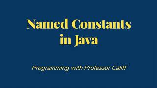 Named Constants in Java