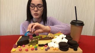 MUKBANG |  сладости с кофе, маршмеллоу | sweets with coffee, marshmallow |  не ASMR