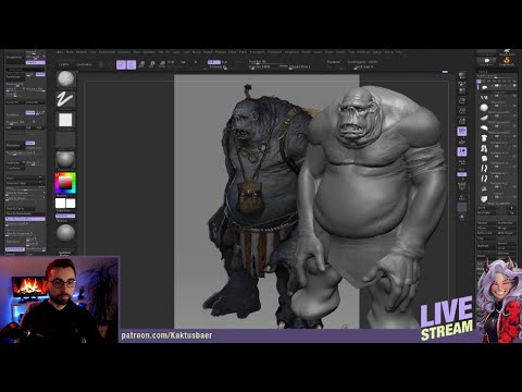 Orc Sculpting Tutorial In ZBrush Live Stream - YouTube