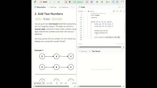 LeetCode 2|Add Two Numbers|Python|Linked List Addition #coding #leetcode #python #programming #viral