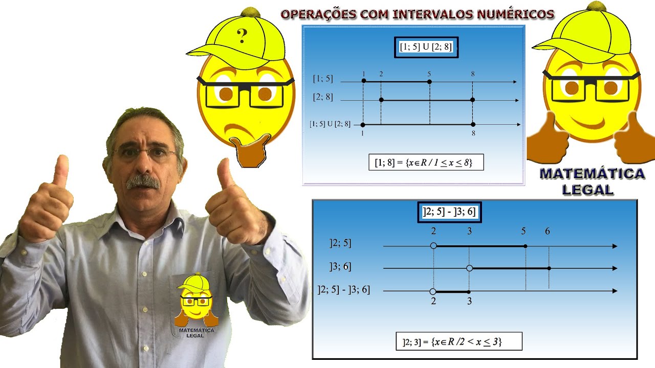 Operações Com Intervalos Numéricos União Interseção Diferença Youtube