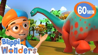 Blippi Meets the Biggest Dino of all Times | Animals for Kids | Animal Cartoons| Learn about Animals