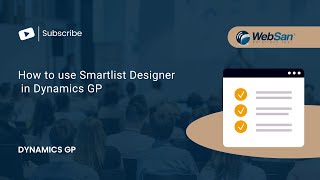 How to use Smartlist Designer in Dynamics GP