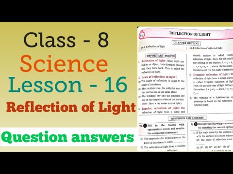 Class 8 Science Lesson 16 Reflection Of Light Digest Answers Mh Board ...