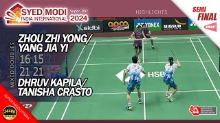 Zhou Zhi Hong / Yang Jia Yi vs Dhruv Kapila / Tanisha Crasto | Syed Modi 2024 | SF XD Highlights