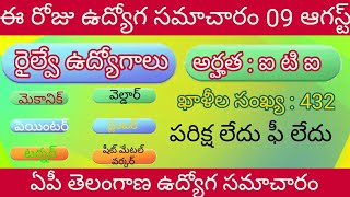 ఐ టి ఐ చేసిన వారికి ఎగ్జామ్ ఫీ లేకుండా  రైల్వే లో ఉద్యోగాలు| latest railway jobs in Telugu 2020