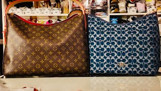 Is COACH Luxury?? 🔥COACH Outlet Denim Large Laurel VS. LOUIS VUITTON Slouchy MM bags🔥